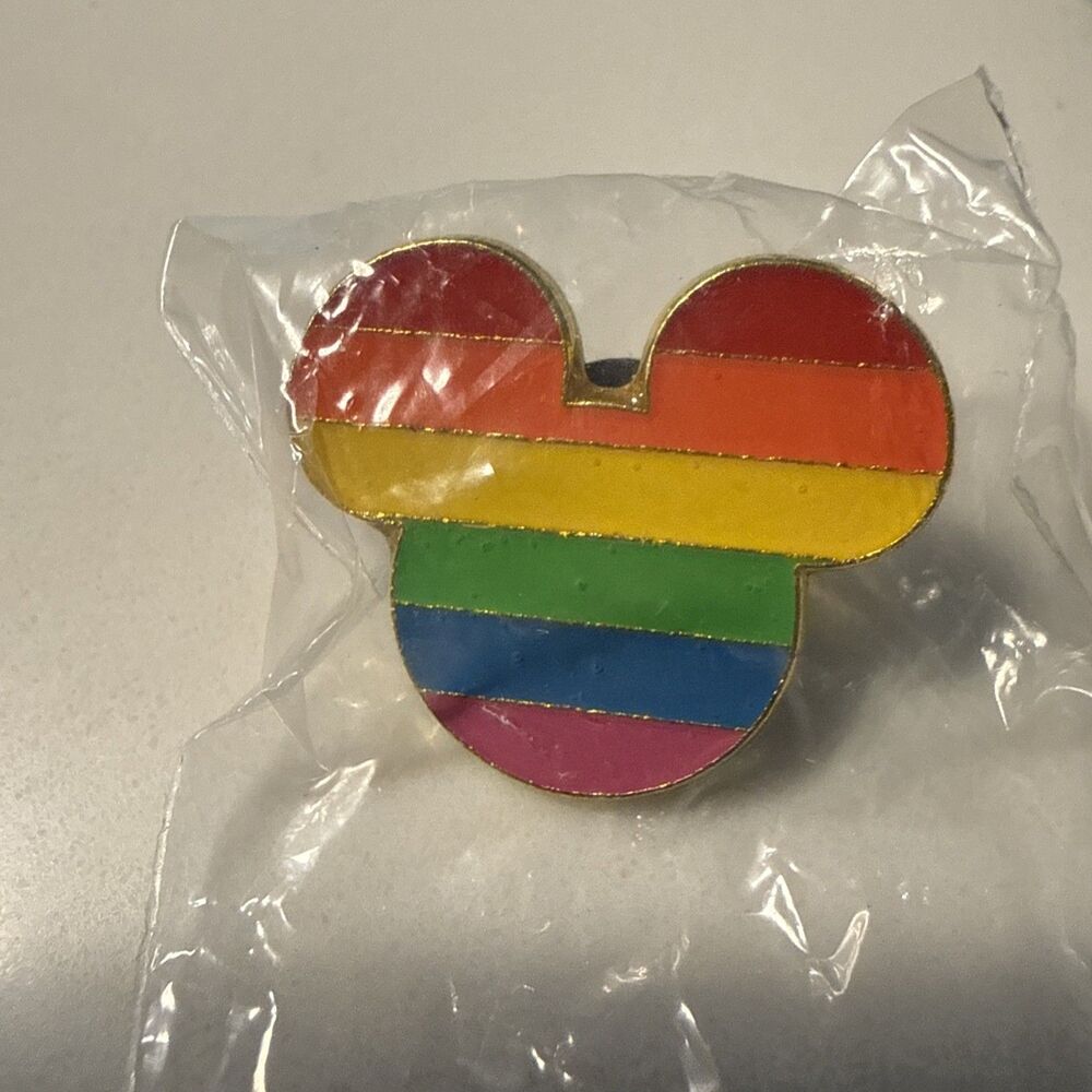 Disney Trading Pin Rainbow Mickey Mouse Gay Pride Ears Head Stripes LGBT